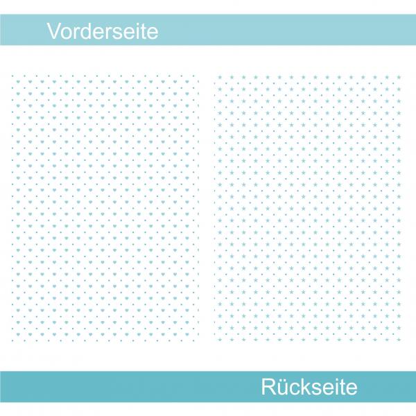 Sterne Herzen türkis - Designpapier